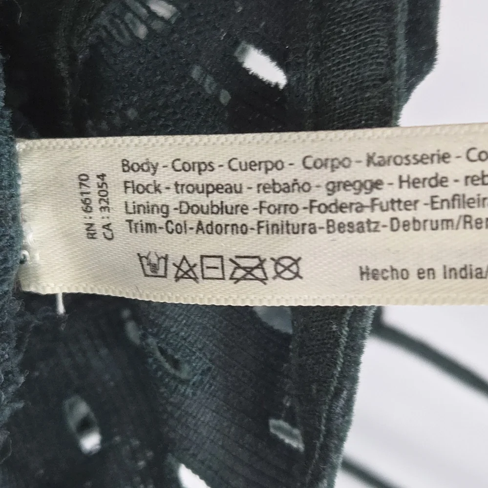 Free People‎ Intimately Adella Bralette Green Flocked Velvet Lace